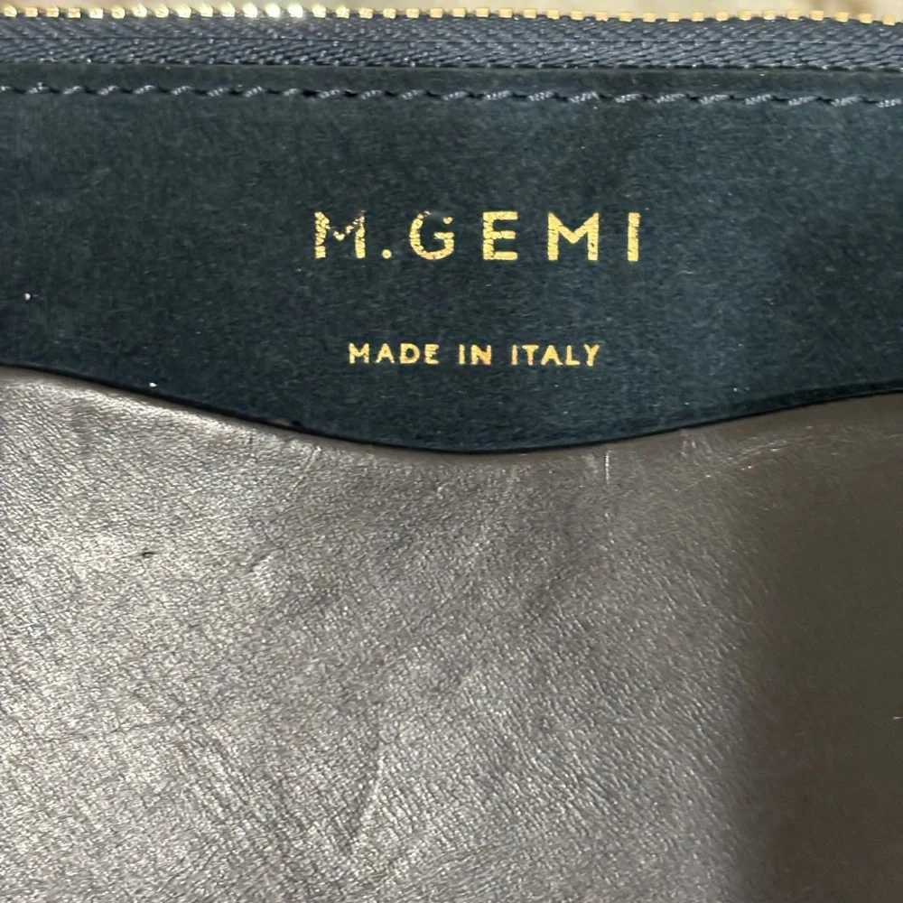 M. Gemi Teal and Black Leather Messenger Bag - Picture 2 of 13